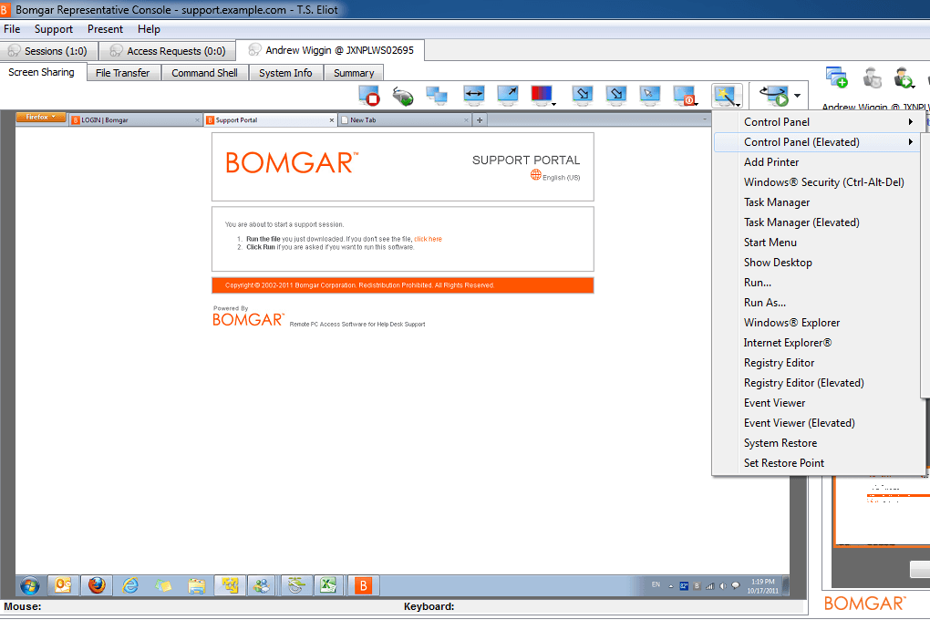 Bomgar representative client download